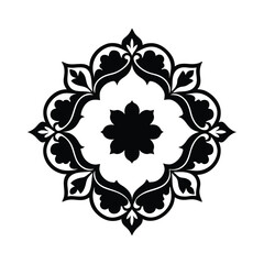 floral border eastern ornamental vector art silhouette