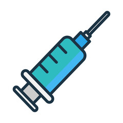 Syringe icon in solid line style. Modern and minimalist health icon