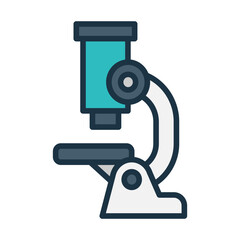 Microscope icon in solid line style. Modern and minimalist health icon