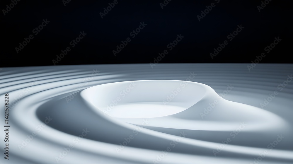Poster abstract wave patterns on a reflective surface