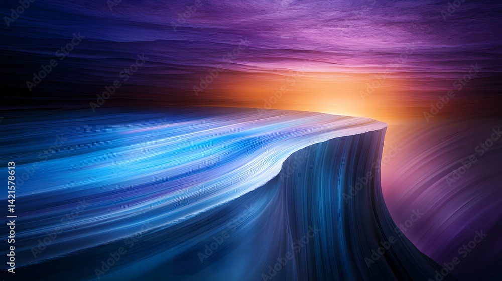 Poster abstract wave of light with gradient colors