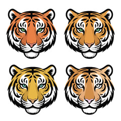 simple minimalist tiger head on white background,Simple vector icons,Vector illustration