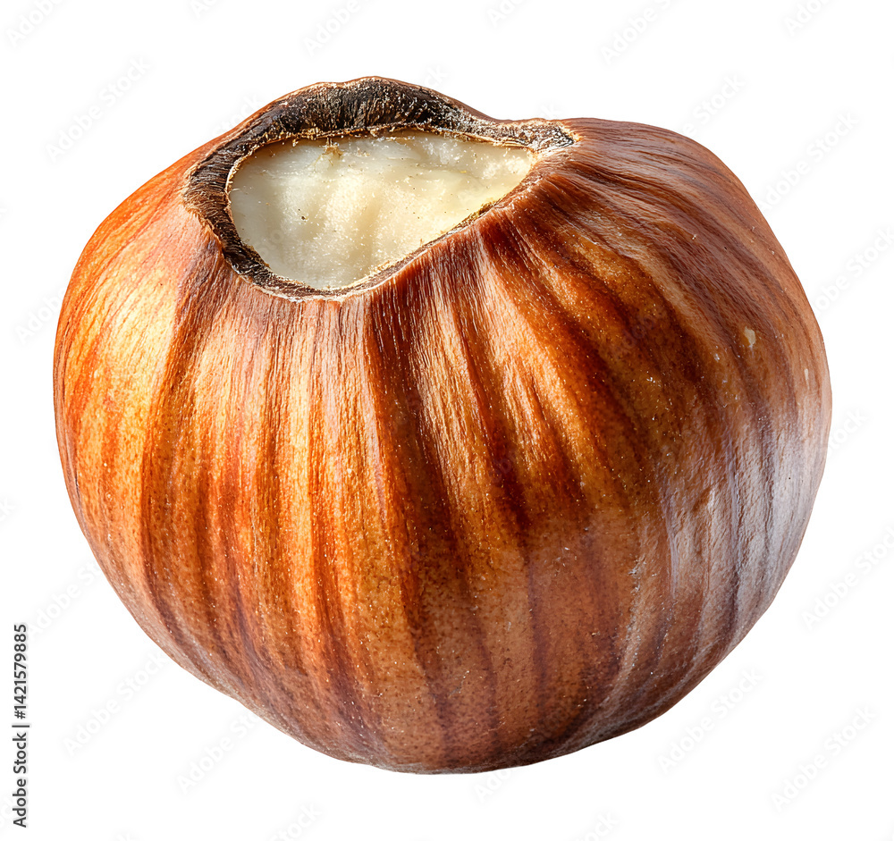 Poster hazelnut isolated png. unpeeled hazelnut on white or transparent background. perfect retouched fores