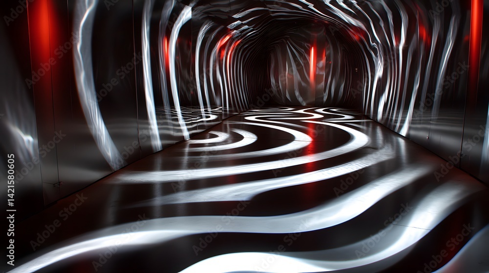 Aufkleber abstract tunnel with wavy light patterns