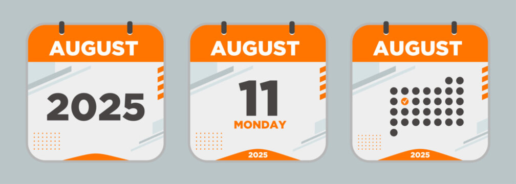 Modern Calendar icon. august. 2025 11 day. The concept of waiting for an important date. Day calendar with date august 11. Cheklist day calendar. Vector illustration.