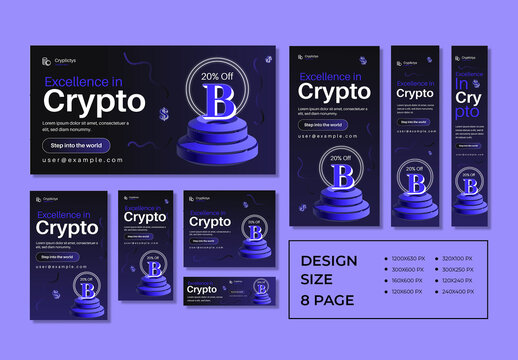 Crypto Currency Web Banner Set Template