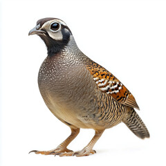 harlequin quail isolated on white background