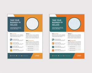 A bundle of 2 templates of a4 flyer,Corporate creative colorful business flyer template design set, abstract business flyer, vector template design or business poster template design . business flyer,