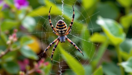 Spider web creation garden wildlife photography natural habitat close-up nature&rsquo;s intricate designs