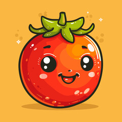 Obraz premium tomato cartoon character vector illustration graphic design