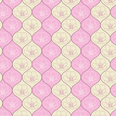 Ogee floral seamless vector pattern
