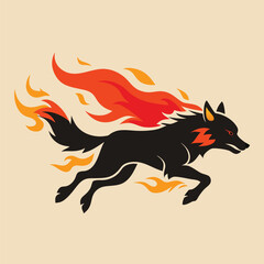 Mystical wolf silhouette designs in nature scenes with spiritual, emotional and tribal elements vector illustration