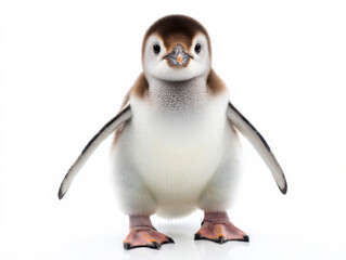 Obraz premium Adorable Round Penguin Chick with Orange Feet