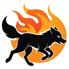 Mystical wolf silhouette designs in nature scenes with spiritual, emotional and tribal elements vector illustration