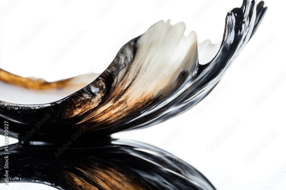Poster Fractured reflective surfaces create an abstract composition on a white background illustrating modern design elements