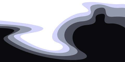 Abstract White and multicolor wave wide background banner.