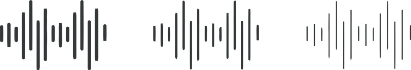 Audio Waveform Icons: Minimalist Line Art for Sound and Music Graphics
