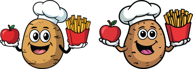 International potato day of Vector Illustration | national potato day celebration | creative concepts of raw potato | National Potato Day Icon with Smiling Cartoon Potato Illustration