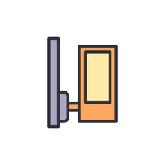 House lamps colored icons, minimalist vector illustration ,simple transparent graphic element .Isolated on white background