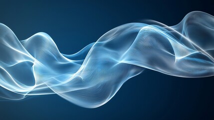 Abstract blue wave energy flow, dark background, website design