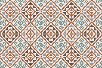 seamless pixel art geometric vintage pattern
