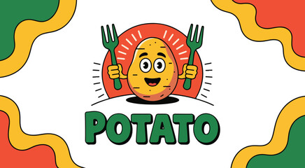 International potato day of Vector Illustration | national potato day celebration | creative concepts of raw potato | National Potato Day Icon with Smiling Cartoon Potato Illustration