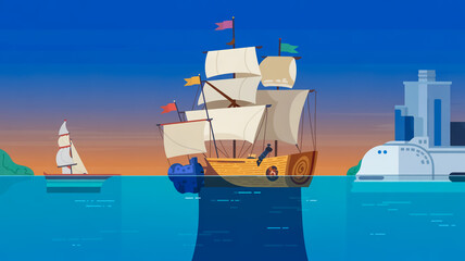 Fototapeta premium ship in the port