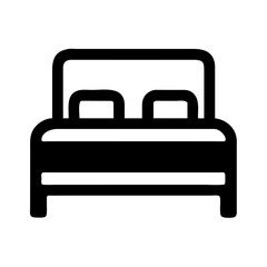 Fototapeta premium Hotel Bed Icon Representing Standard Room Setup and Comfortable Accommodation