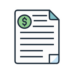 Invoice Document Icon Representing Billing Statement and Payment Record