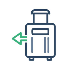 Luggage with Arrow Icon Representing Guest Check-In and Travel Arrival
