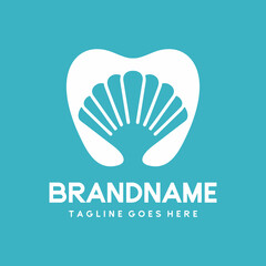 dental logo ocean silhouette teeth shell