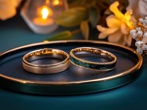 Ring and traditional Thai gift on khantoke tray, Northern wedding culture style