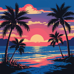 Gradient summer illustration