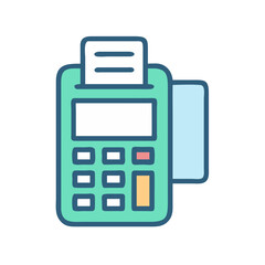 POS Terminal Icon Representing Card Payment and Digital Transaction