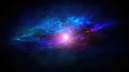 Fototapeta premium Vibrant cosmic nebula with radiant starburst effect