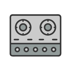 Fototapeta premium Stove Top Burner Icon Representing Cooktop Equipment and Kitchen Heating Tool