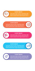 5 Step Rounded Business Infographics