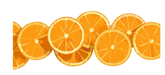 Rodajas de Naranja brillantes y jugosas sobre un fondo blanco,