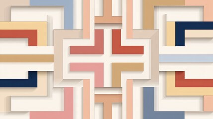 Abstract geometric pattern with layered colors and shapes