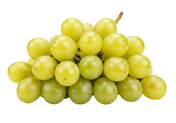 Fresh bunch of green grapes isolated on white background