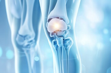 Illustration of knee replacement surgery for severe