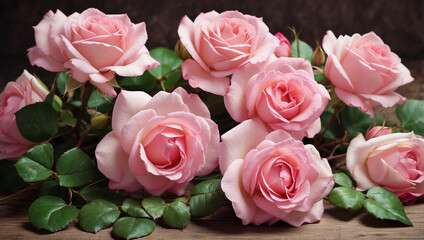 Obraz premium Stunning Pink Roses in Full Bloom - Perfect for Gifts and Decor