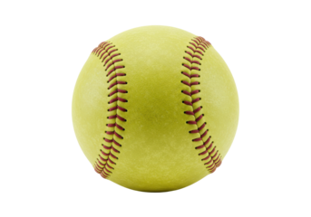 Yellow softball isolated on white background