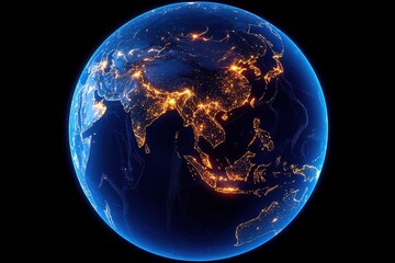 Global nighttime lights, highlighting Asia's urban sprawl