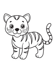 Fototapeta premium Cute Animal Coloring Pages, Coloring book, Animals, victor, animals line art, illustration, black & white Designs