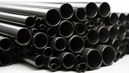 Isolated Black Tubes on White Background - Versatile for Various Applications