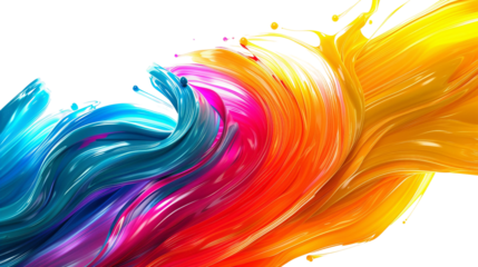 Colorful and vibrant wallpaper design with dynamic and eye-catching motifs isolated on transparent background