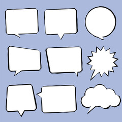 Collection of empty speech bubbles for comic
