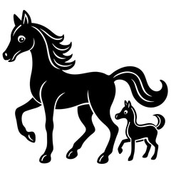 horse silhouette vector