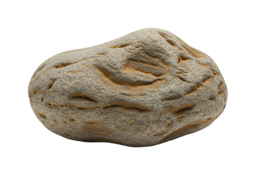 Rough textured stone isolated on white background